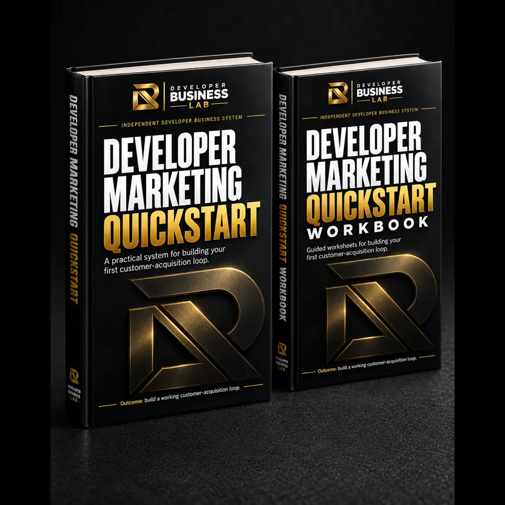 Developer Marketing Quickstart product mockup